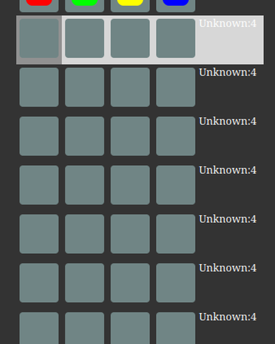 logik 4-color guess board s feedback Correct/Misplaced/Wrong